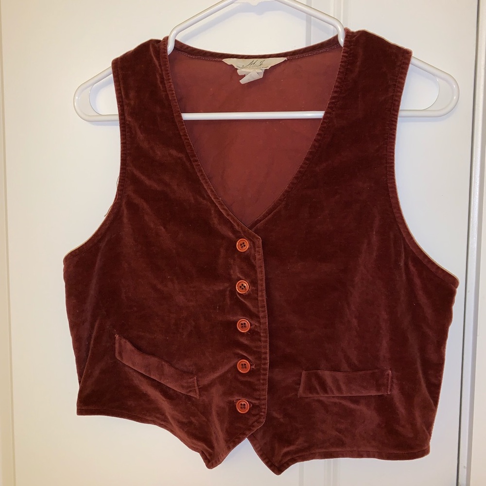 Women’s vintage burnt orange velvet vest